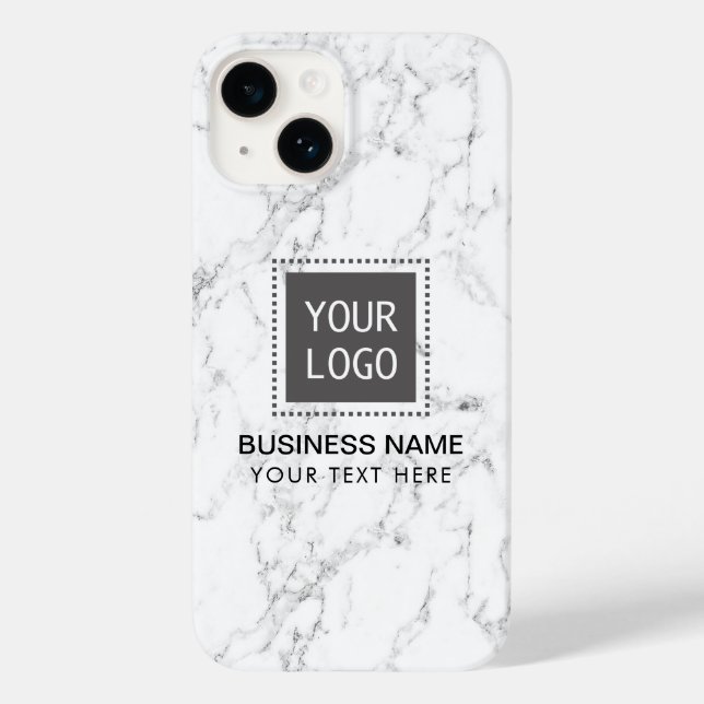 Elegant White Marble Corporate Anpassningsbar Logo (Baksida)