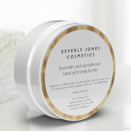 Elegant White med Faux Gold Foil Cosmetics-etikett Runt Klistermärke