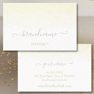 Elegant White med Guld Glitter Rain Professionell Visitkort