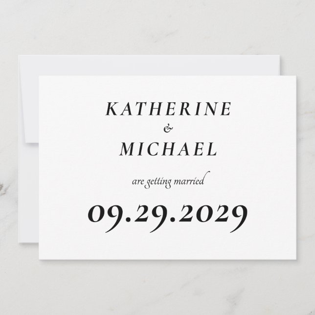 Elegant White Minimal Wedding Invitations Inbjudningar (Framsida)