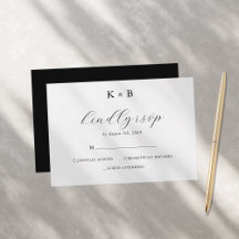 Elegant White Minimalist Chic Monogram Bröllop