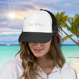 Elegant White Monogram Modern minimalistisk Snyg Keps