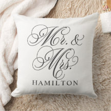 Elegant White Mr. och Mrs. Script Anpassningsbar M