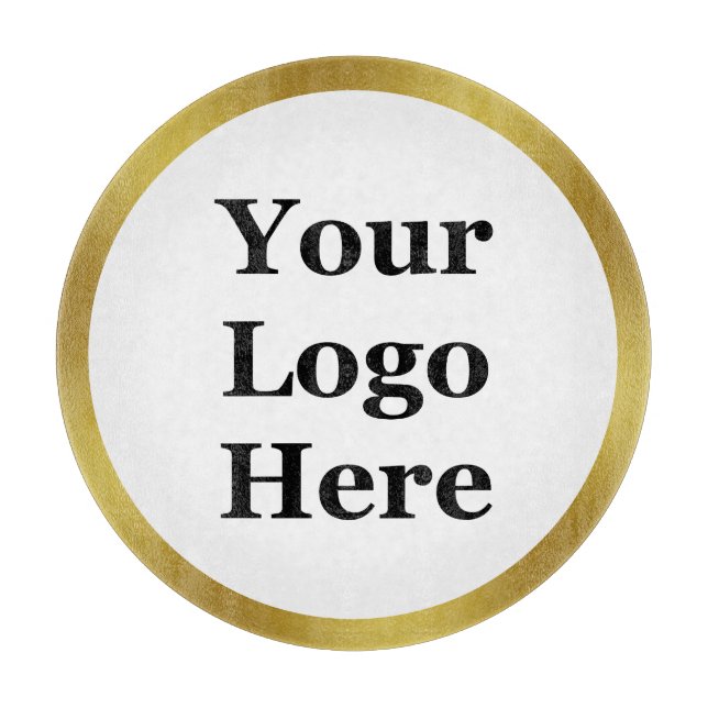 Elegant White och Faux Guld Din Logotyp här (Framsidan)