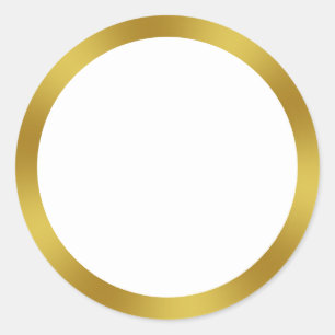 Elegant White och Faux Guld Gräns Runt Klistermärke