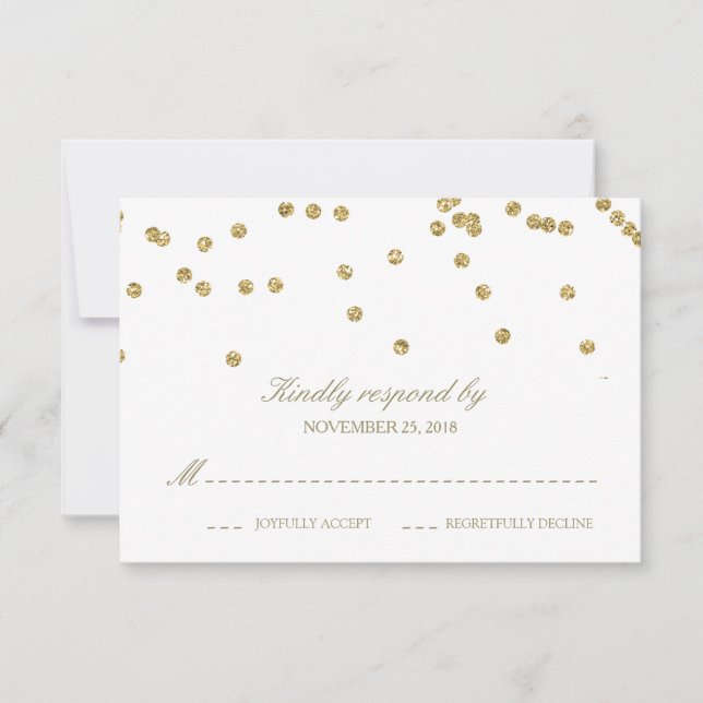 Elegant White och Guld Confetti Polka-Dots OSA (Framsida)