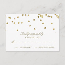 Elegant White och Guld Confetti Polka-Dots OSA Kort