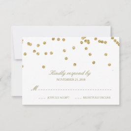 Elegant White och Guld Confetti Polka-Dots OSA Kort