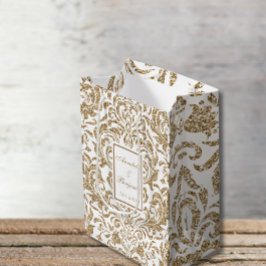 Elegant White och Guld Faux Glitter Bröllop