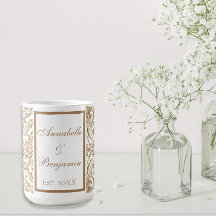 Elegant White och Guld Faux Glitter Bröllop