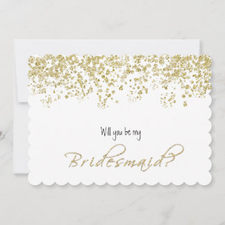 Elegant White och Guld.. Kommer du att bli min bru Inbjudningar