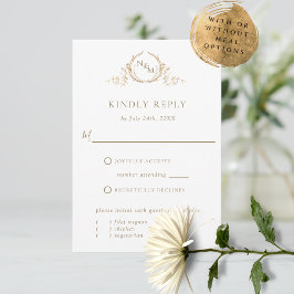 Elegant White och Guld Monogram OSA kort