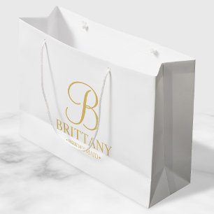 Elegant White och Guld Personlig Bridesmaid