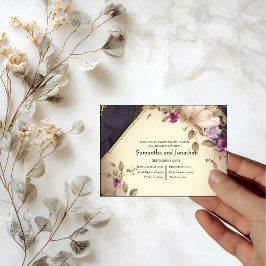 Elegant White och Lila blommor Marble Rehearsal Inbjudningar