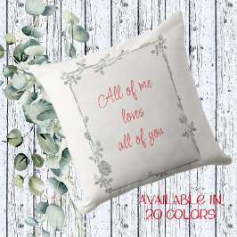 Elegant White och Red Gnistra Ram Valentine Kudde
