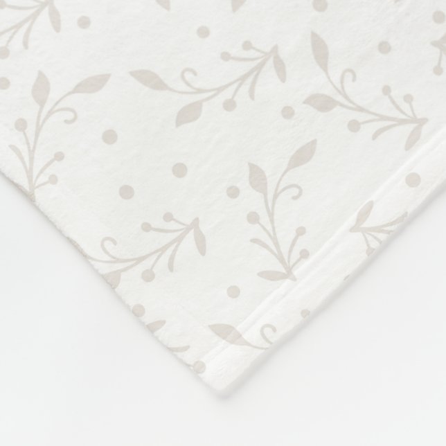 Elegant White on White jul Holly Blanket Fleecefilt (Hörn)
