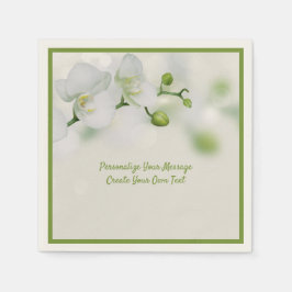 Elegant White Orchard Flowers Personalize Pappersservett