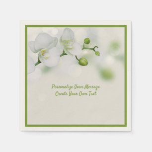 Elegant White Orchard Flowers Personalize Pappersservett