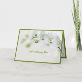 Elegant White Orchid Flowers Grönt Buds Romantic Kort
