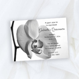 Elegant White Orchid Quinceanera Party Inbjudningar