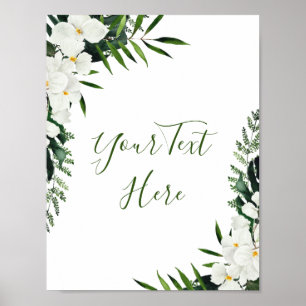 Elegant White Orchids Bohemian Blommigt Anpassning Poster