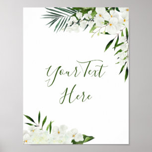 Elegant White Orchids Bohemian Blommigt Anpassning Poster