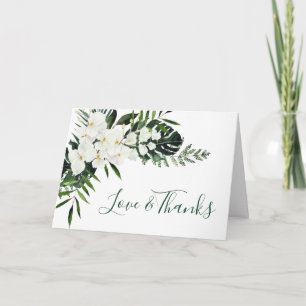 Elegant White Orchids Bohemian Blommigt Bröllop Tack Kort