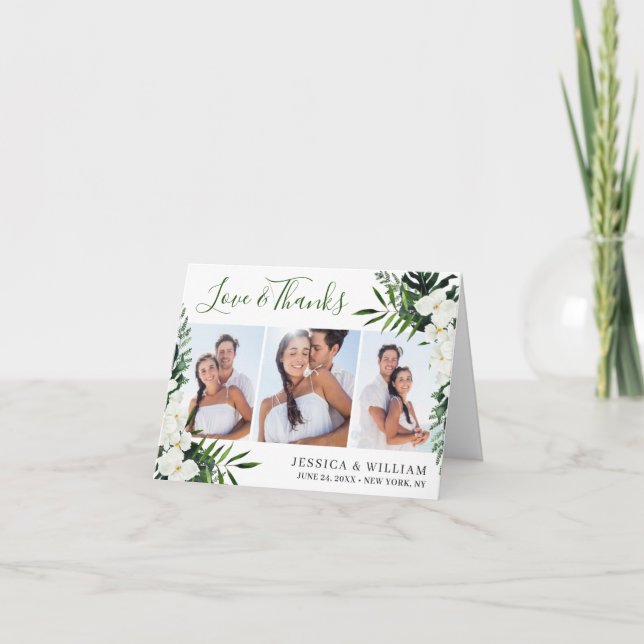 Elegant White Orchids Bohemian Bröllop 3 PHOTO Tack Kort (Framsida)