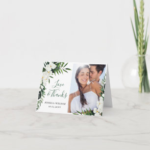 Elegant White Orchids Bohemian Bröllop PHOTO Tack Kort