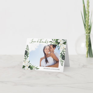 Elegant White Orchids Bohemian Bröllop PHOTO Tack Kort