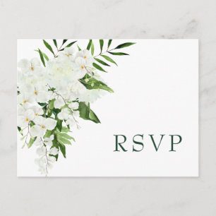 Elegant White Orchids Bohemian Chic Bröllop OSA Vykort