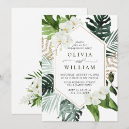 Elegant White Orchids Bohemian FÖRLOVNINGSFEST Inbjudningar