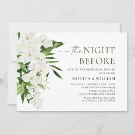Elegant White Orchids Bohemian REHEARSAL DINNER Inbjudningar