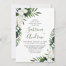 Elegant White Orchids Bohemian REHEARSAL DINNER Inbjudningar
