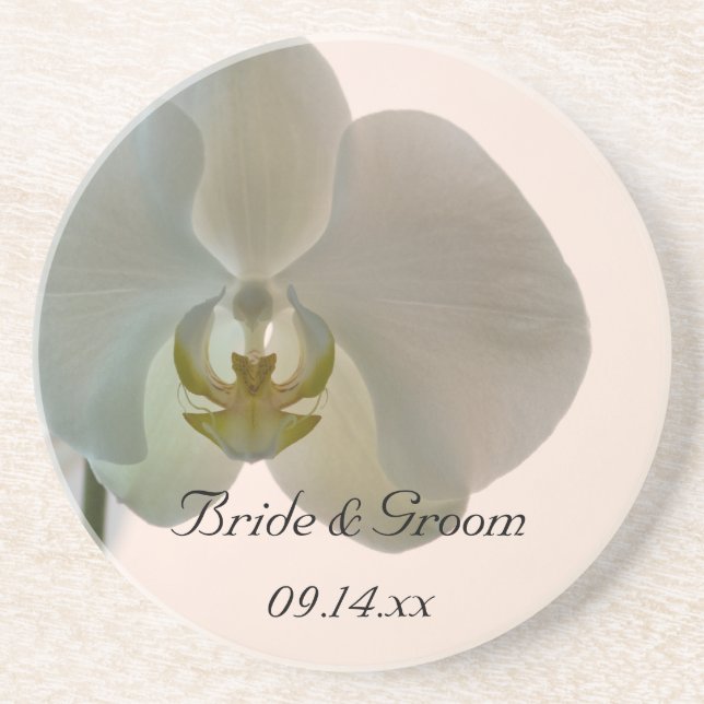 Elegant White Orchids Bröllop Underlägg (Framsidan)