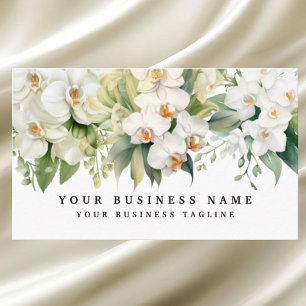 Elegant White Orchids Flowers Blommigt Visitkort