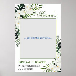Elegant White Orchids Möhippa Photo Ram Poster