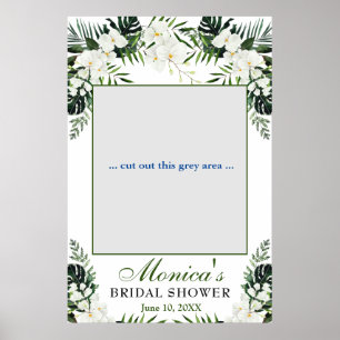 Elegant White Orchids Möhippa Photo Ram Poster