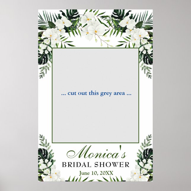 Elegant White Orchids Möhippa Photo Ram Poster (Framsidan)