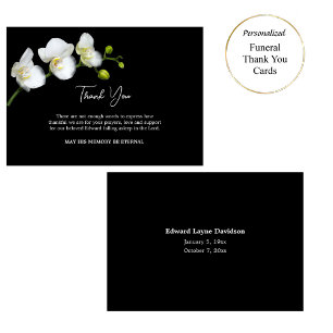 Elegant White Orchids Ortoodox Christian Funeral Tack Kort