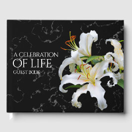 Elegant White Oriental Lilies Firande of Life Gästböcker