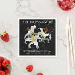 Elegant White Oriental Lilies Firande of Life Pappersservett