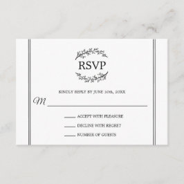 Elegant White OSA Fransk Stil Grenar Monogram Tilläggskort