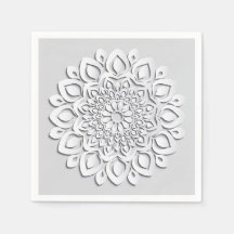 Elegant White Papper cut Mandala