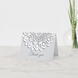 Elegant White Papper cut Mandala Tack Kort