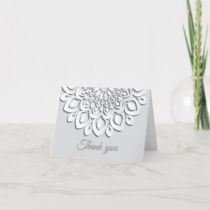 Elegant White Papper cut Mandala Tack Kort