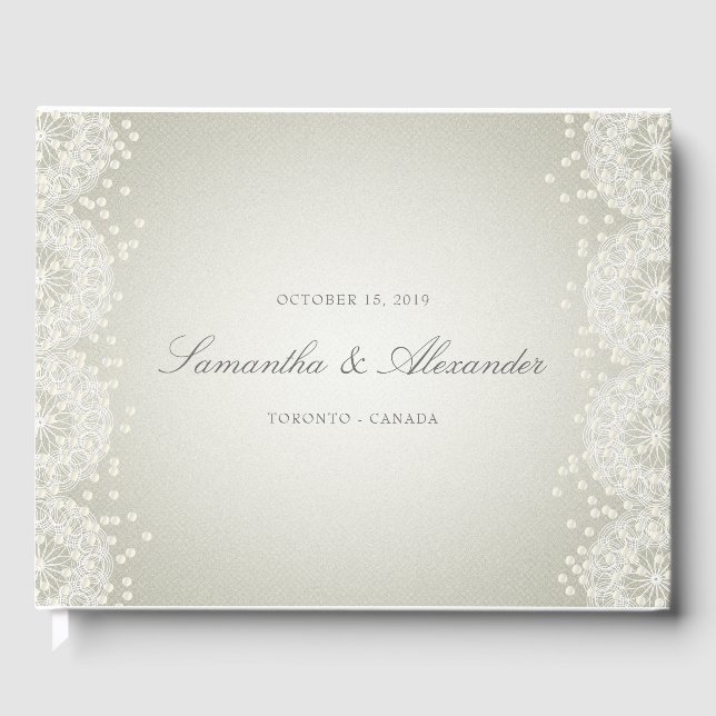 Elegant White Pearl Guest Bok (Framsida)