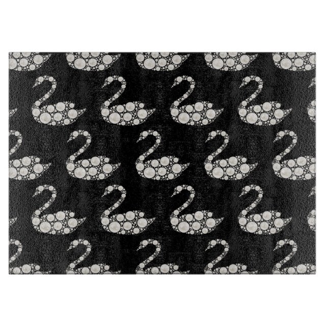 Elegant White Pearl Svan på Black Background (Framsidan)