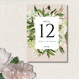Elegant White Peony Garden Wedding Bordsnummer