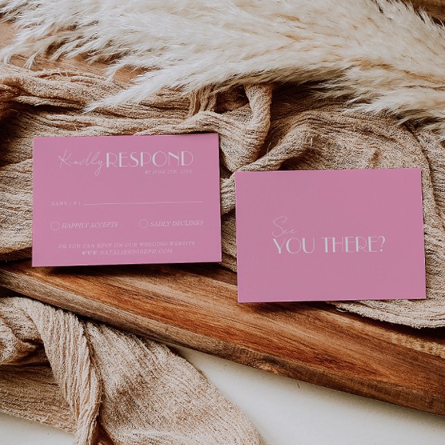 Elegant White Pink Minimalist Bright Wedding OSA Kort (Skapare uppladdad)